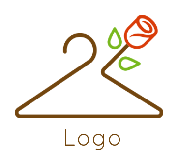 Design a cleaning logo hanger merged with rose