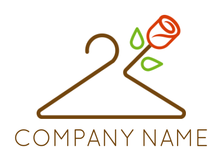 Design a cleaning logo hanger merged with rose
