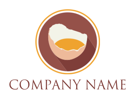 food logo maker egg with yolk in circle