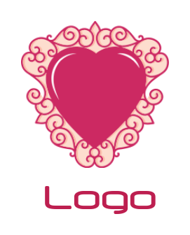 make a dating logo heart with floral around it