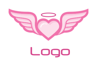 create a dating logo heart with wings and halo