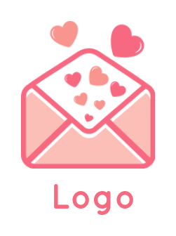 dating logo illustration hearts from envelope - logodesign.net