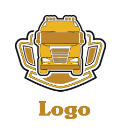create a transportation logo heavy trailer truck