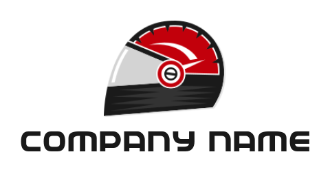 design a transportation logo helmet merged with speedometer - logodesign.net