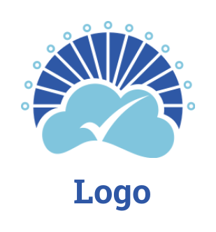 design an IT logo hitech cloud with check