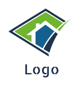 real estate logo icon home with abstract shape - logodesign.net