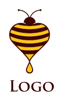 childcare logo of honey bee forming heart shape