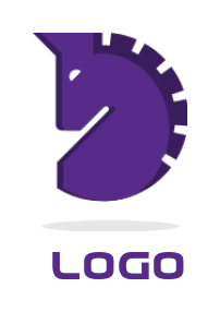 animal logo icon horse head in gear shape - logodesign.net