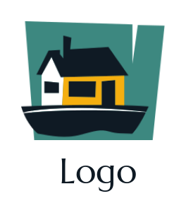 real estate logo online house on a boat