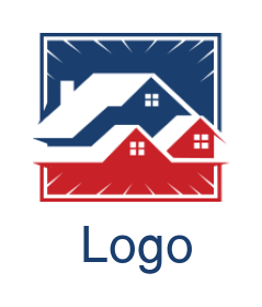 generate a real estate logo houses inside square
