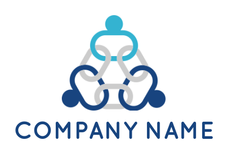 design an employment logo interlinking chain of abstract people