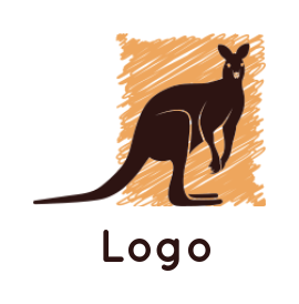 animal logo kangaroo in art box