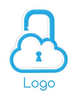create a security logo of a key lock in cloud