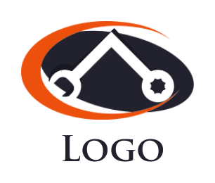 auto repair logo L shape wrench in swoosh