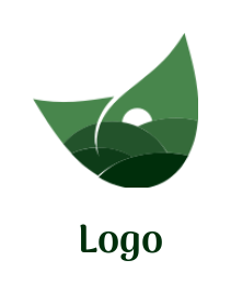 make a landscape logo landscape inside leaves