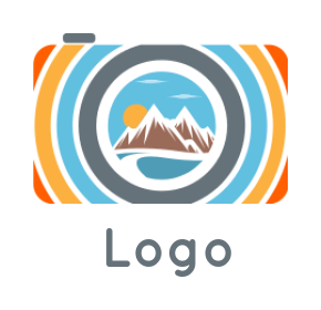photography logo landscape inside camera shutter