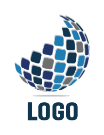 create an IT logo large pixels in partial globe - logodesign.net