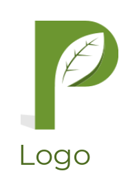 Design a Letter P logo with leaf inside
