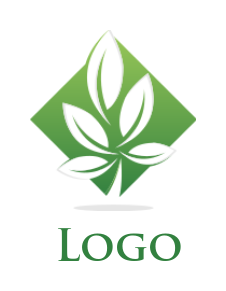 make a landscape logo image leaves in rhombus