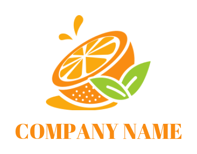 food logo template lemon with leaf - logodesign.net