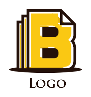 Create a Letter B logo incorporated with papers