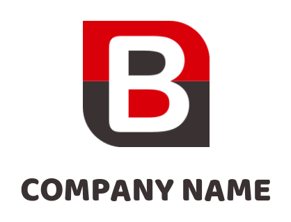 Letter B logo maker inside square