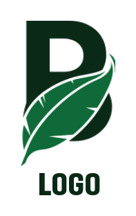 generate a Letter B logo with leaf