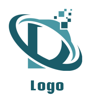 Letter D logo pixels incorporated with swoosh
