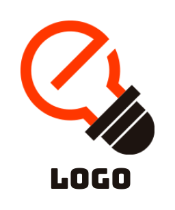 Letter E logo symbol forming bulb shape