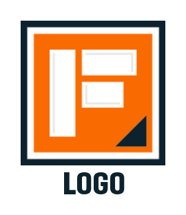 Letter F logo icon merged with square shape