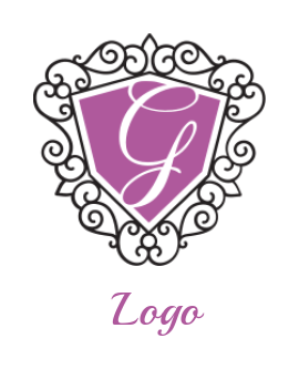 Design a Letter G logo inside ornamental shield