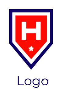 Design a Letter H logo with star inside shield