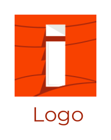 Design a Letter I logo inside square with lines