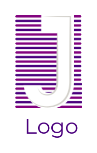 Letter J logo maker in front of lines