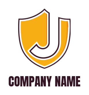 create a Letter J logo incorporated with shield