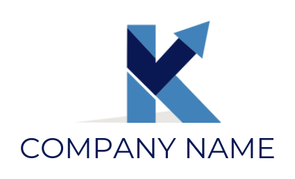 Letter k logo maker merged with arrow