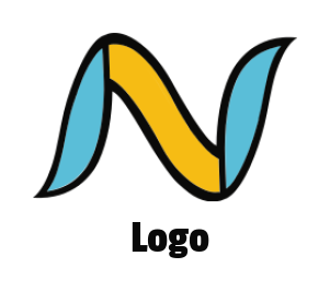 Letter N logo template with stroke