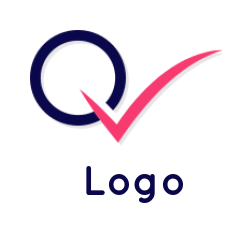 Make a Letter Q logo merged with tick sign