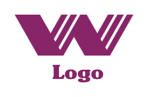Design a Letter W logo merged with lines