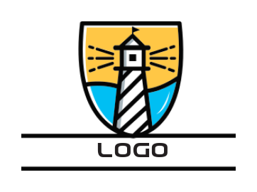 create a consulting logo lighthouse in shield