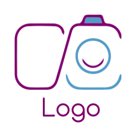 photography logo template line art camera lens
