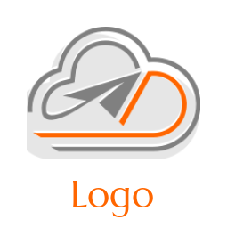 make an internet logo line art cloud with arrow