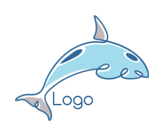 generate a pet logo of a line art dolphin