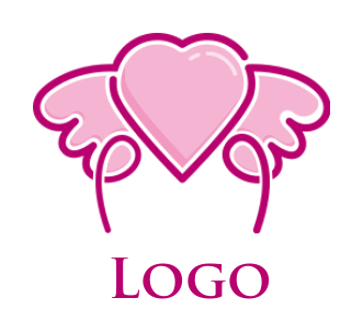 create a dating logo heart forming open wings