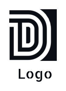 alphabets logo line art forming D inside square