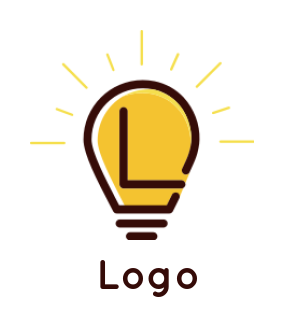 Letter L logo image inside light bulb