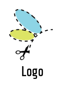 fashion logo line art scissor cutting butterfly
