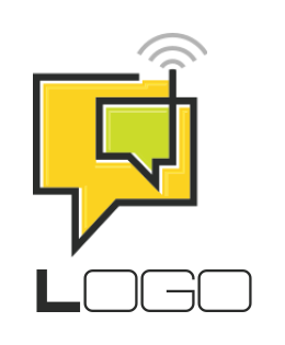 create a communication logo wifi bubble speeches
