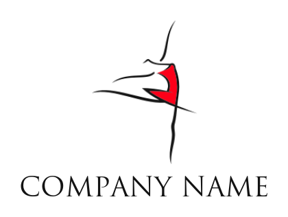 entertainment logo maker line style women dancer pose 