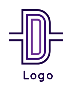 create a Letter D logo with lines